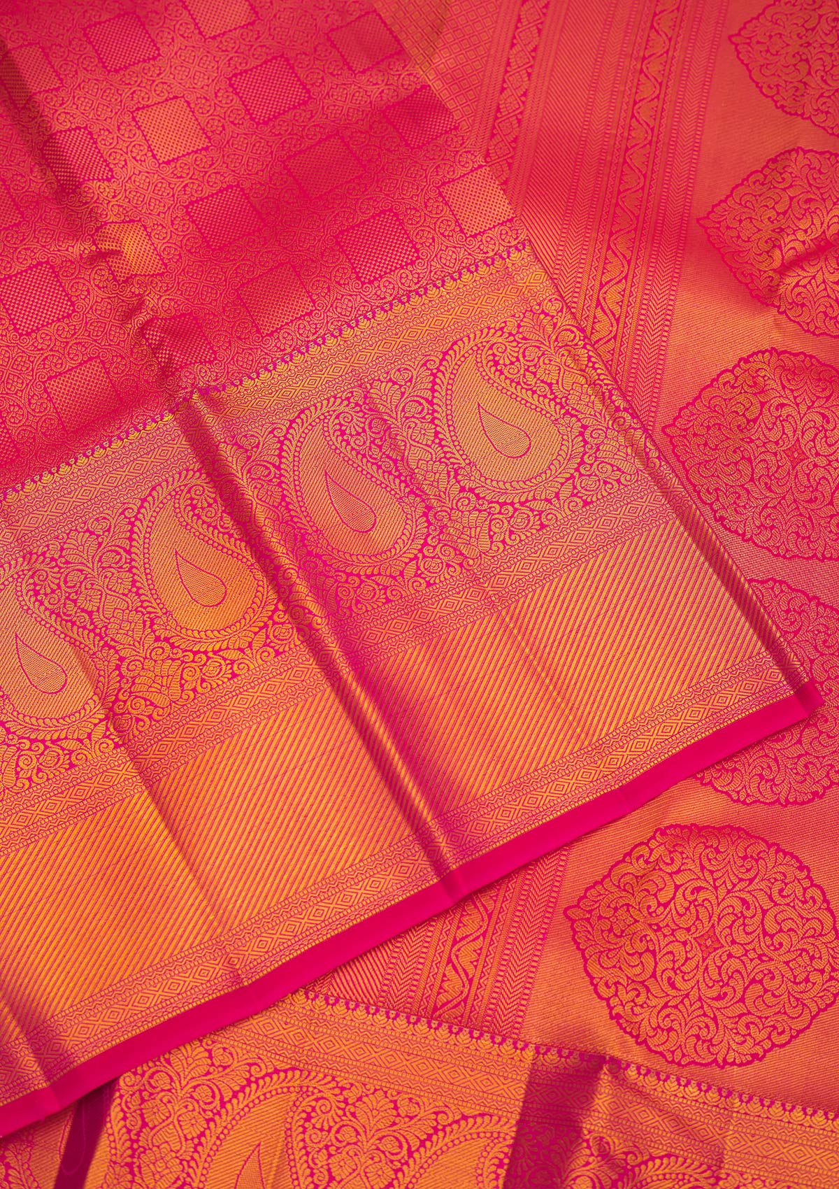 Onion Pink Zariwork Pure Silk Saree-Koskii