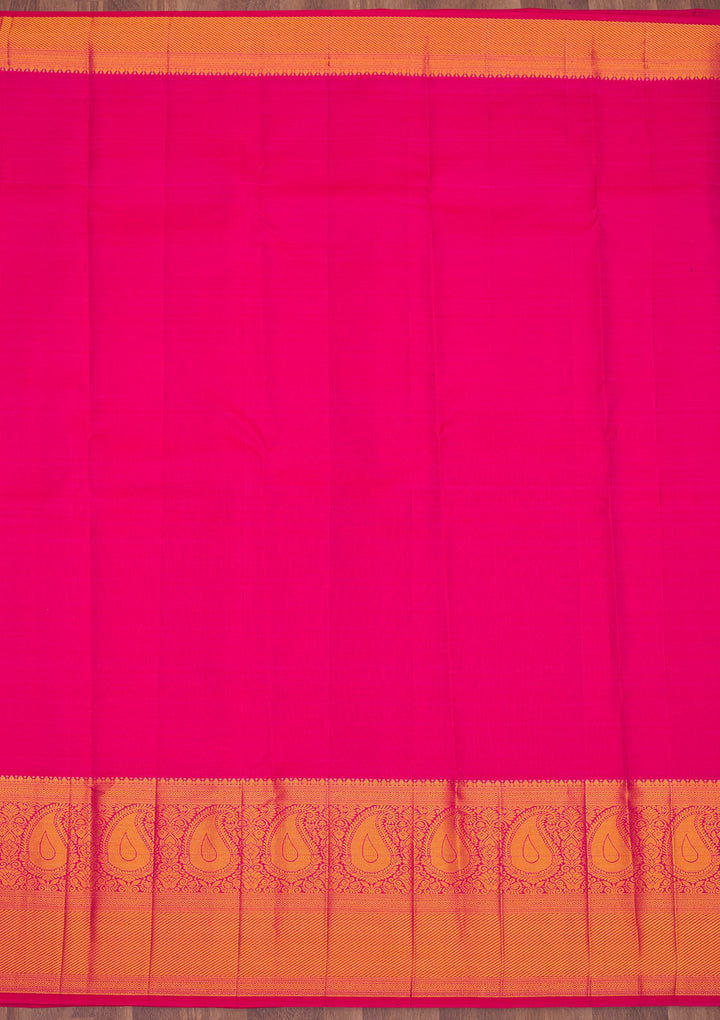 Onion Pink Zariwork Pure Silk Saree-Koskii