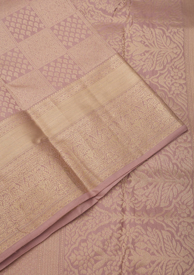 Onion Pink Zariwork Pure Silk Saree-Koskii