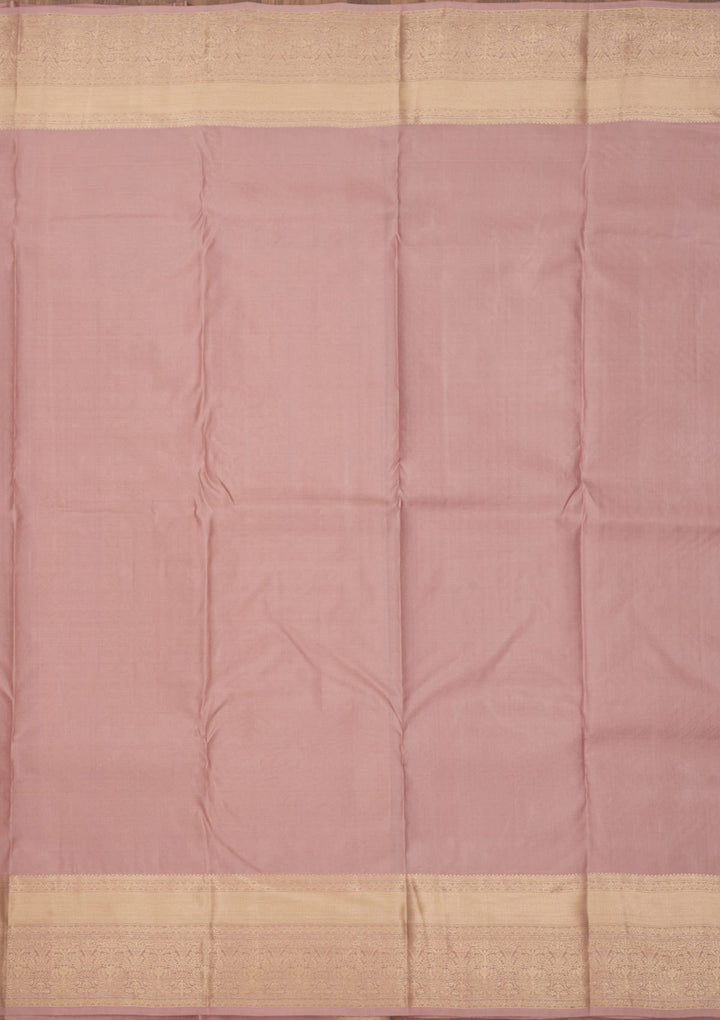 Onion Pink Zariwork Pure Silk Saree-Koskii