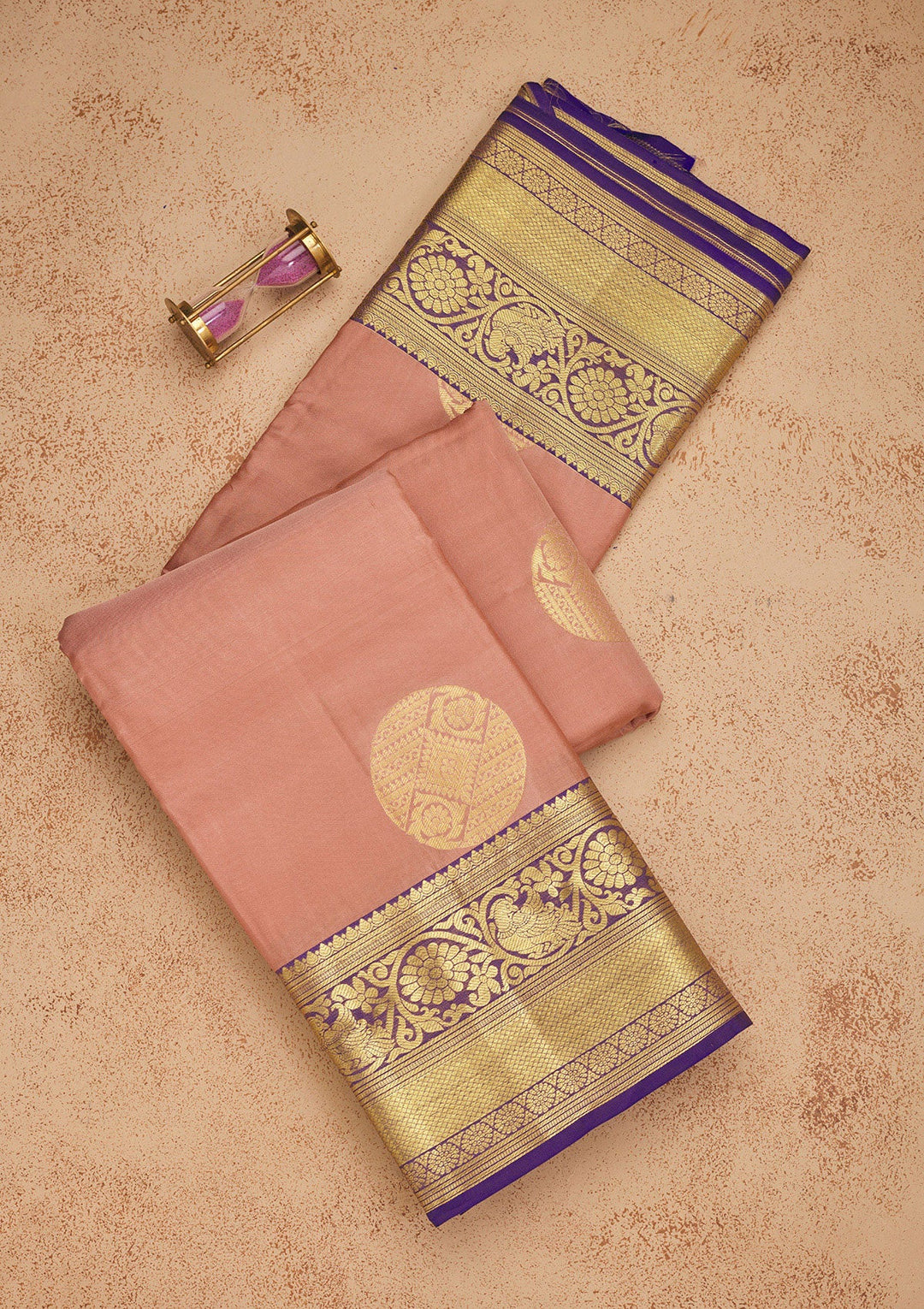 Onion Pink Zariwork Pure Silk Saree-Koskii