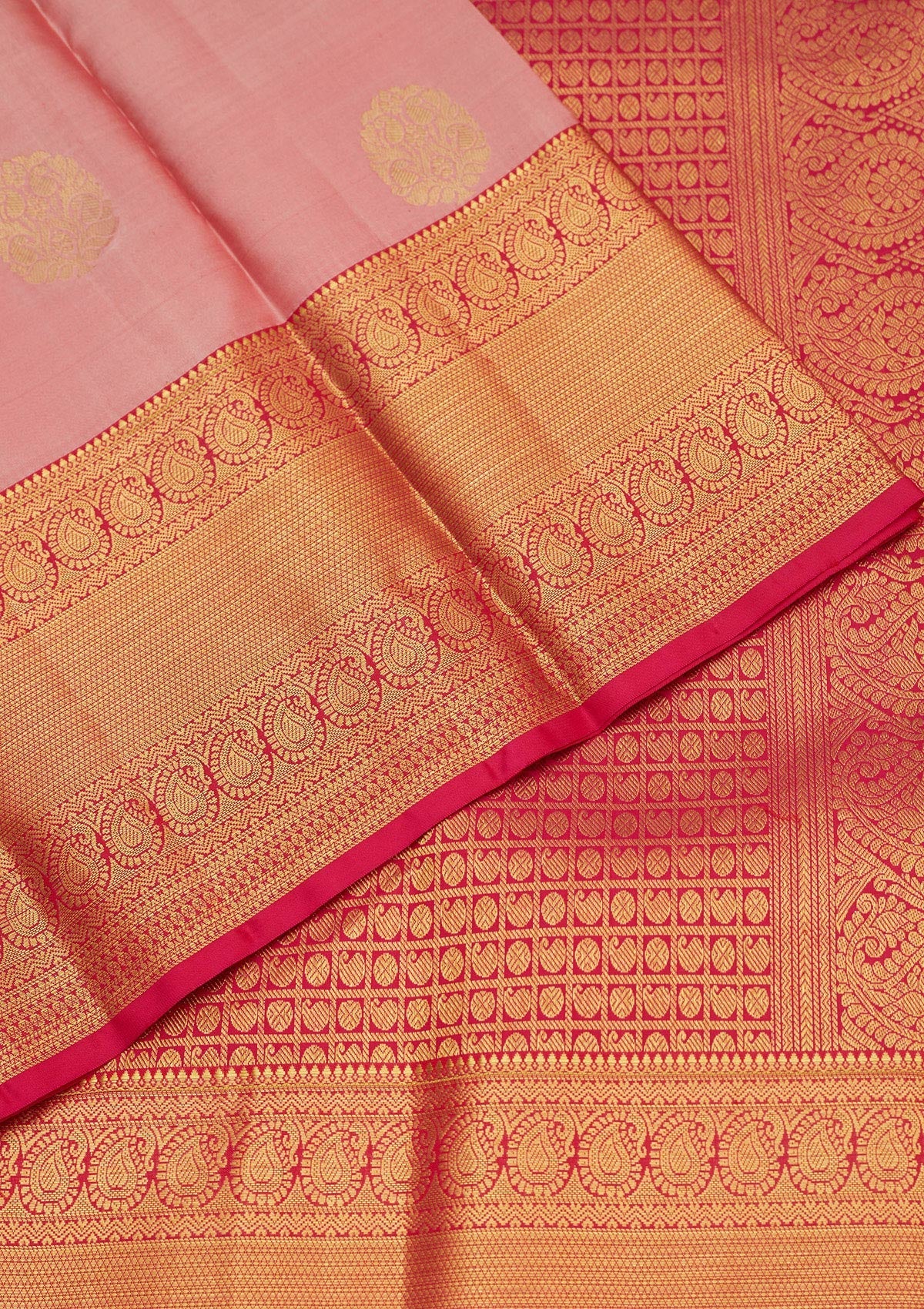 Onion Pink Zariwork Pure Silk Saree-Koskii