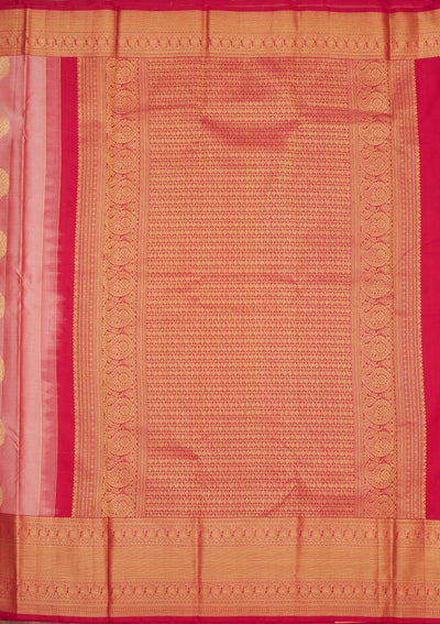 Onion Pink Zariwork Pure Silk Saree-Koskii