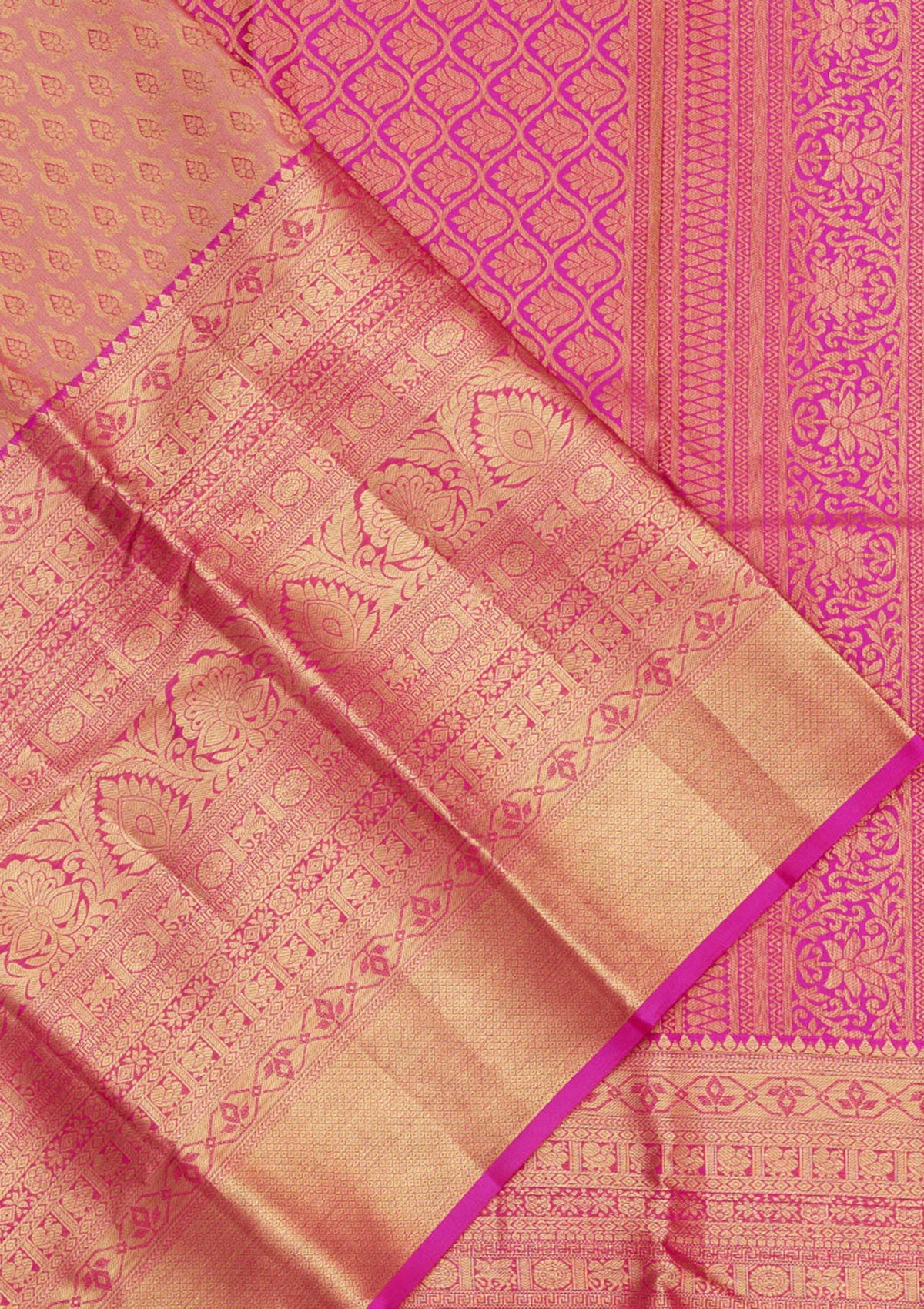 Onion Pink Zariwork Pure Silk Saree-Koskii