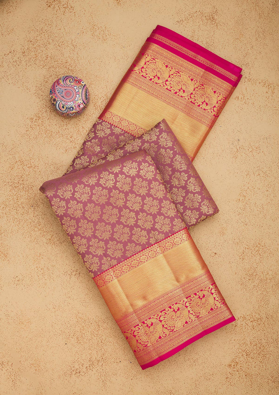 Onion Pink Zariwork Pure Silk Saree-Koskii