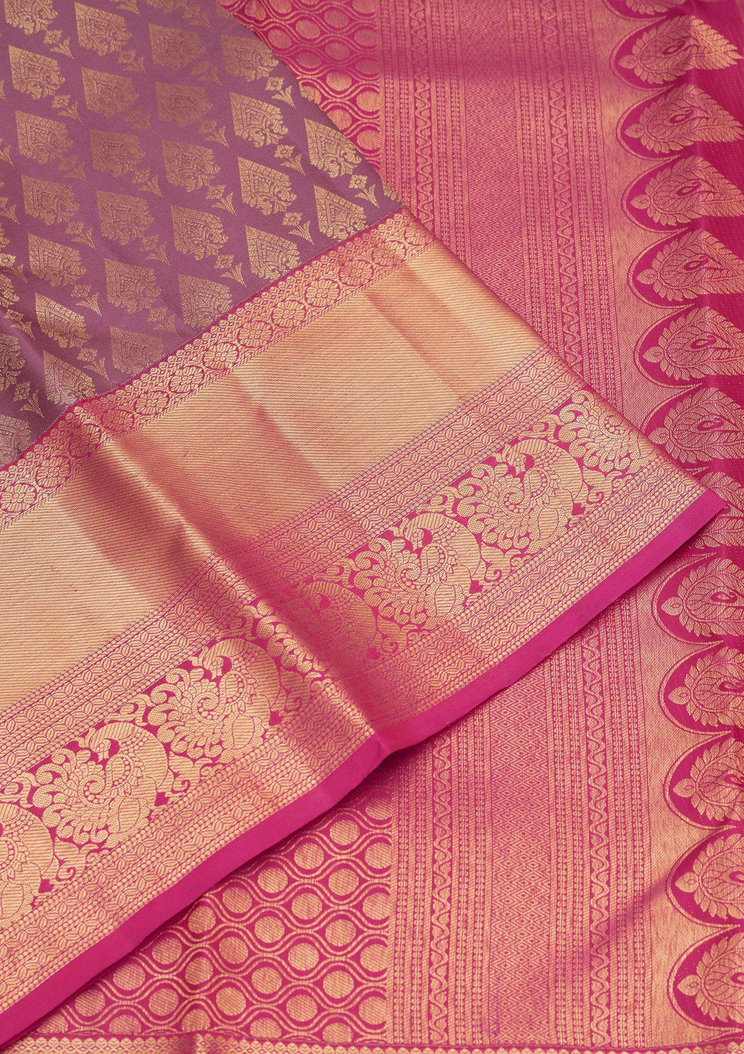 Onion Pink Zariwork Pure Silk Saree-Koskii