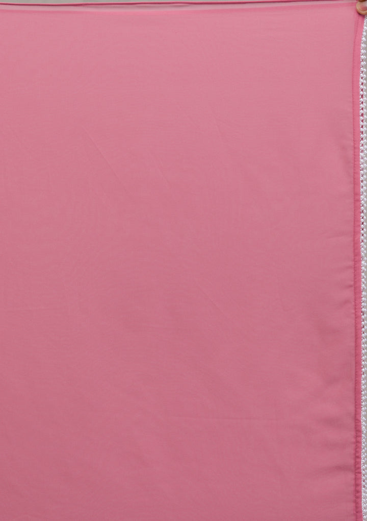 Onion Pink Cutdana Georgette Readymade Salwar Kameez