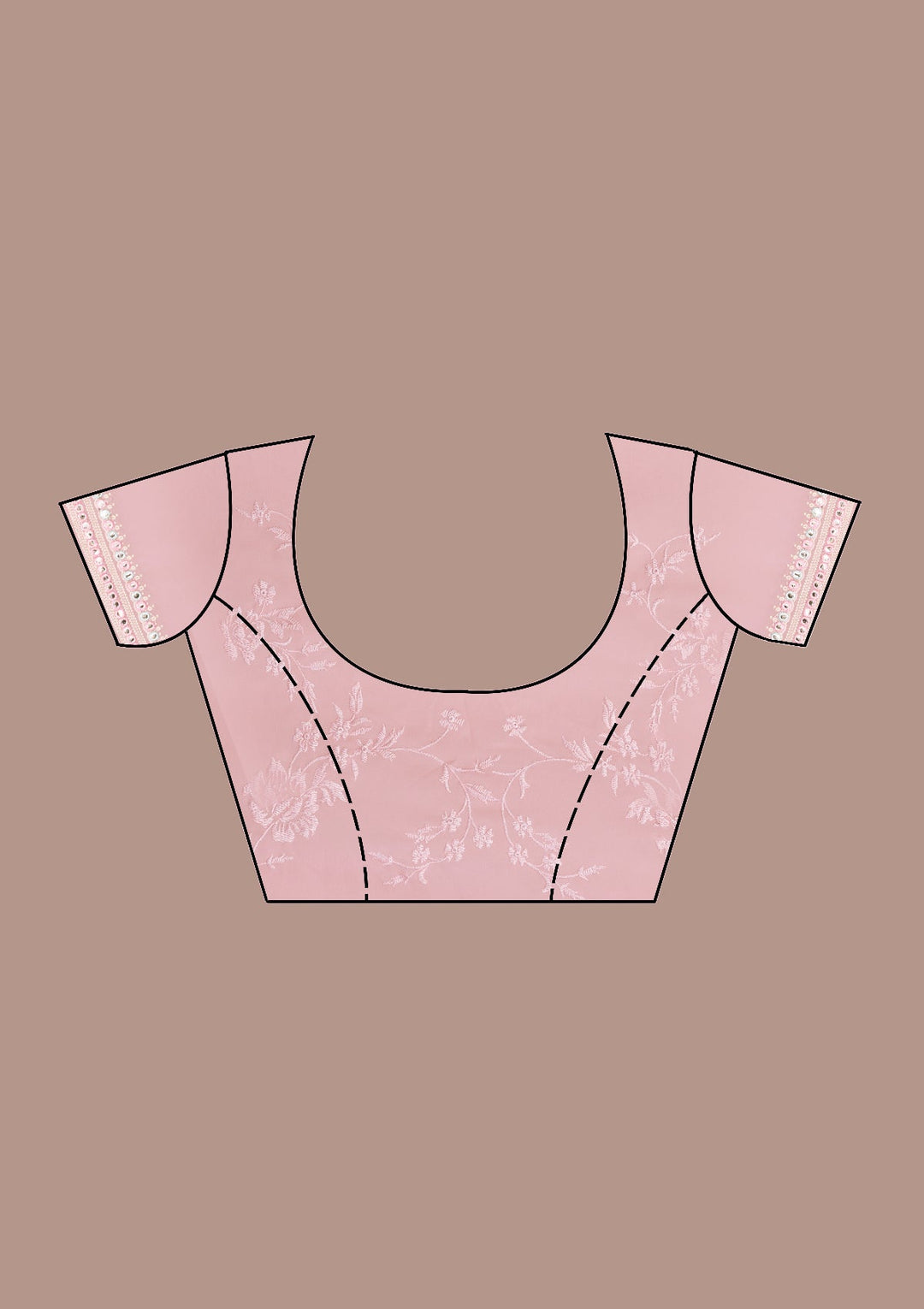 Onion Pink Gotapatti Chiffon Saree-Koskii