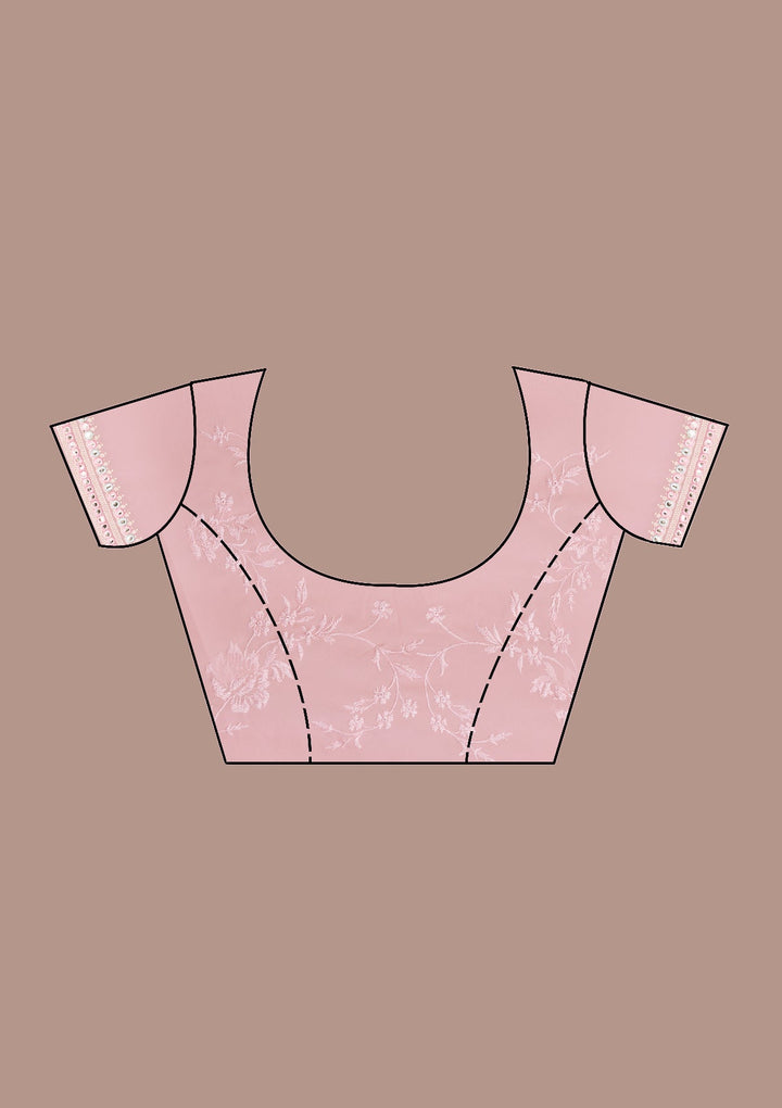 Onion Pink Gotapatti Chiffon Saree-Koskii