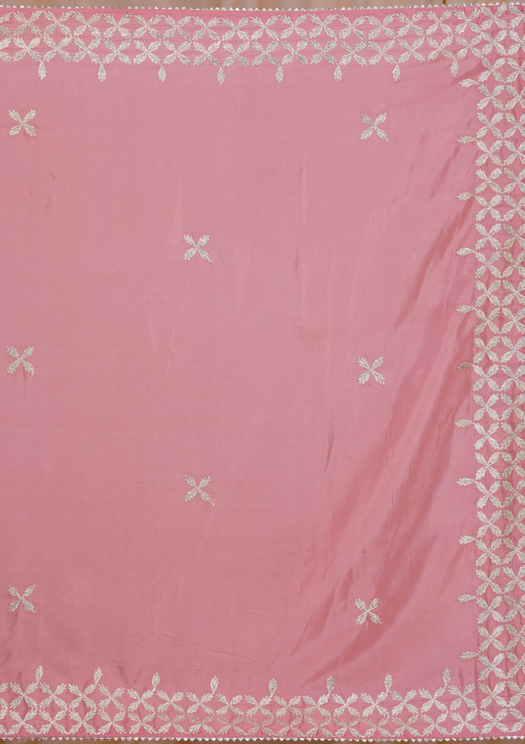 Onion Pink Gotapatti Semi Crepe Saree-Koskii