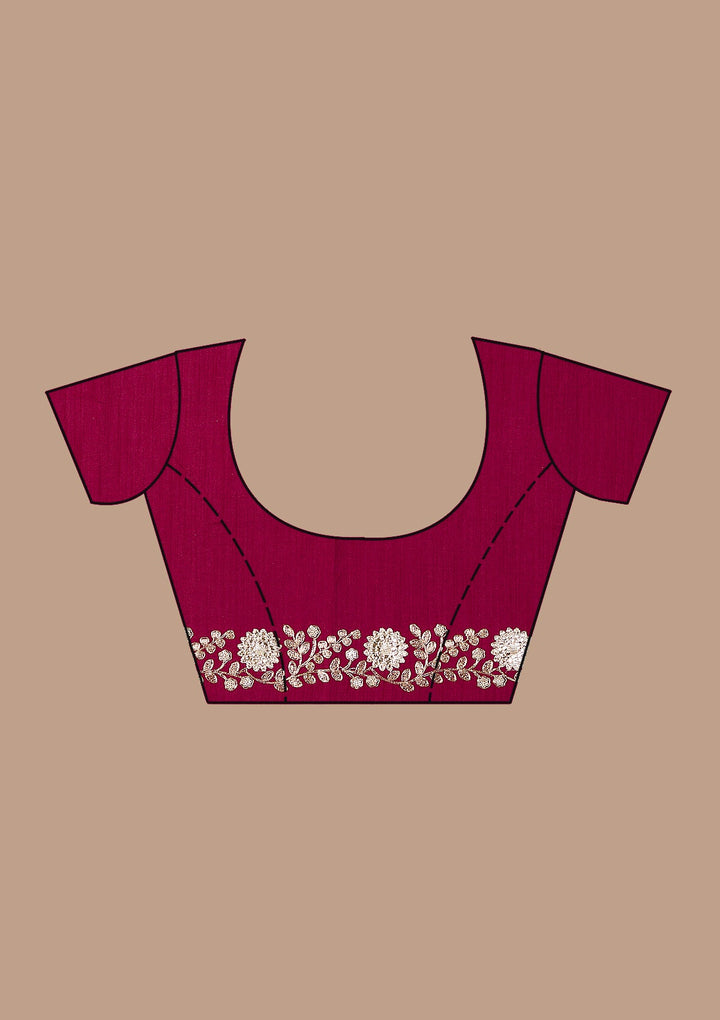 Onion Pink Gotapatti Tissue Saree-Koskii