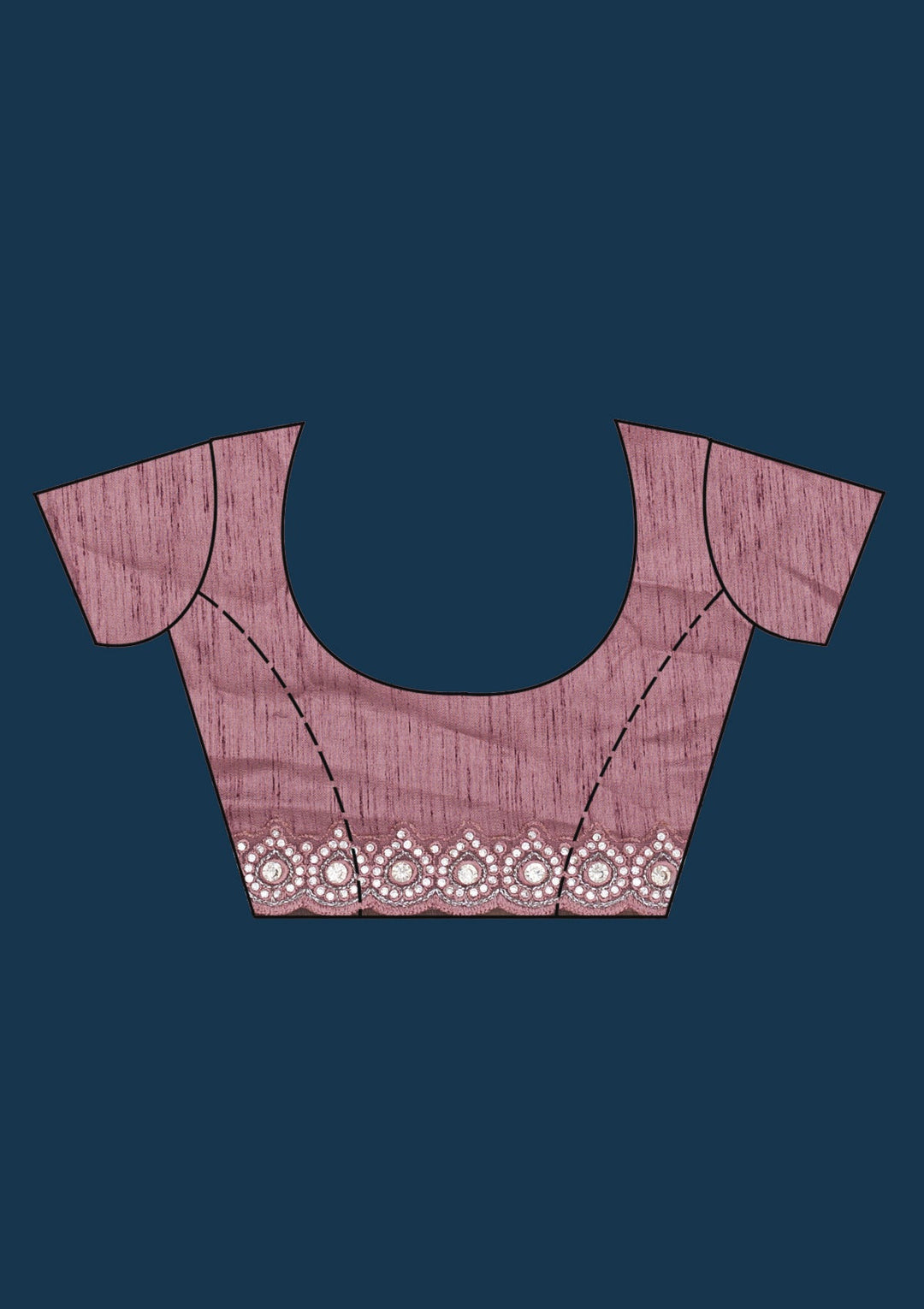 Onion Pink Sequins Net Saree-Koskii