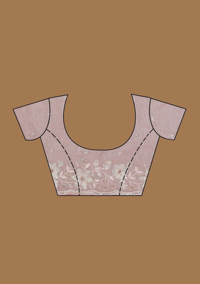 Onion Pink Sequins Tissue Saree-Koskii