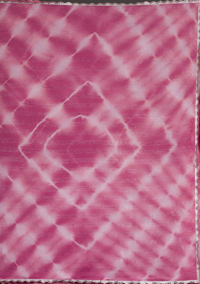 Onion Pink Silver Stonework Shimmer Georgette Saree-Koskii