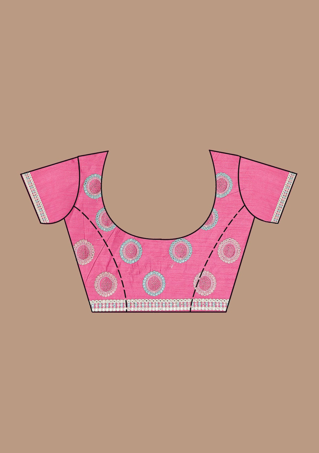 Onion Pink Swarovski Chiffon Saree-Koskii