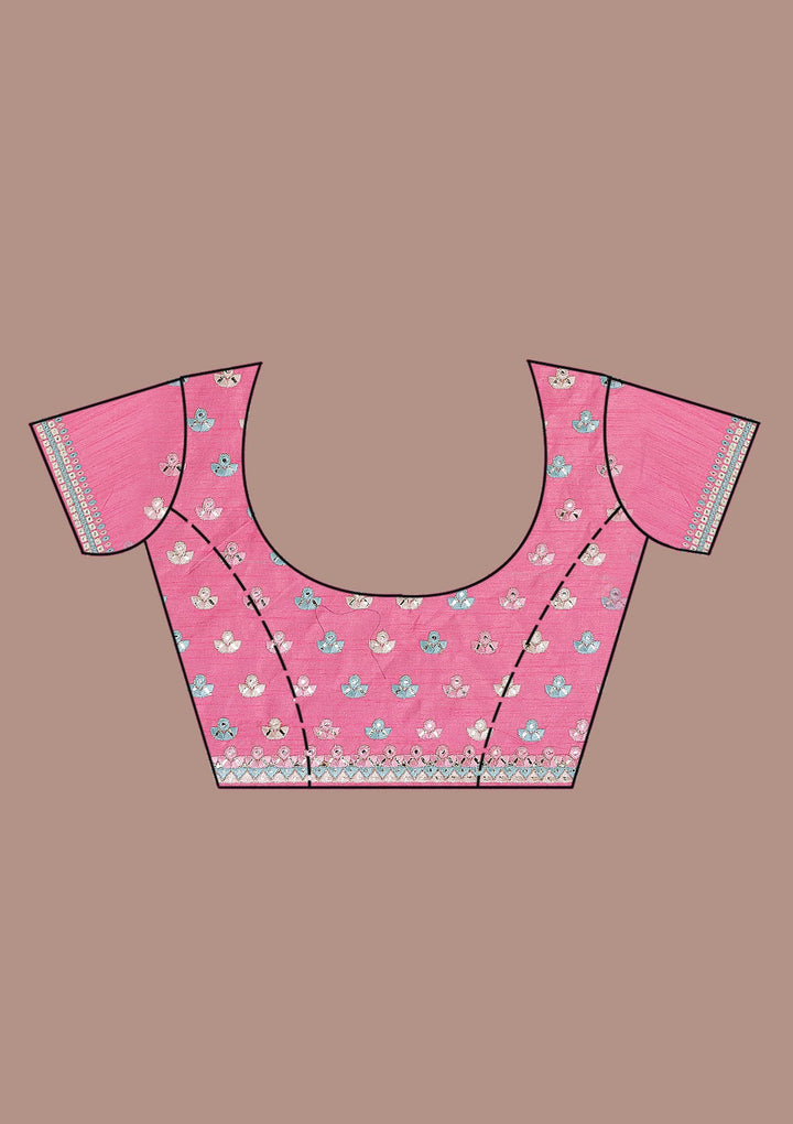 Onion Pink Swarovski Chiffon Saree-Koskii