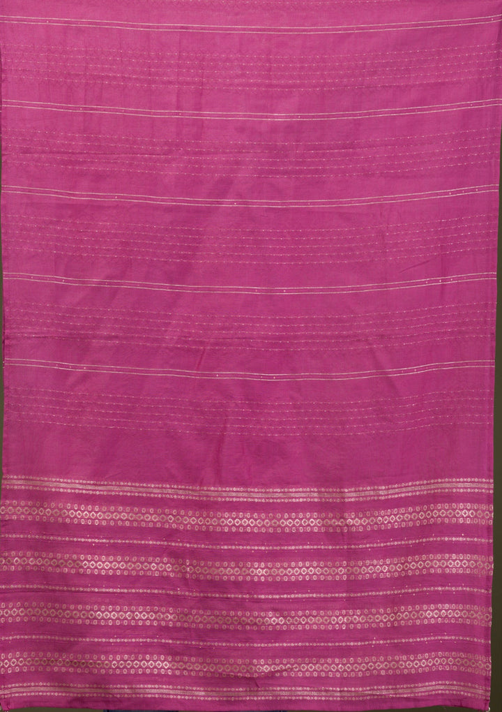 Onion Pink Zariwork Art Silk Readymade Salwar Suit-Koskii
