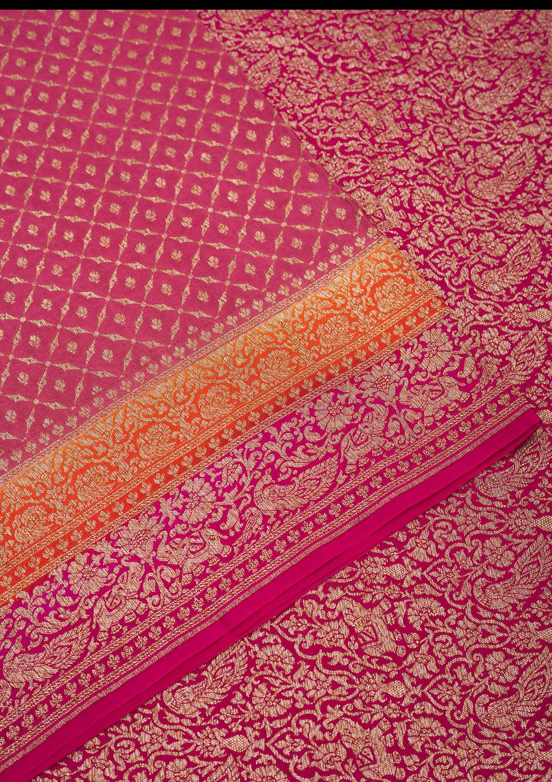 Onion Pink Zariwork Pure Silk Saree