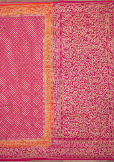 Onion Pink Zariwork Art Silk Saree