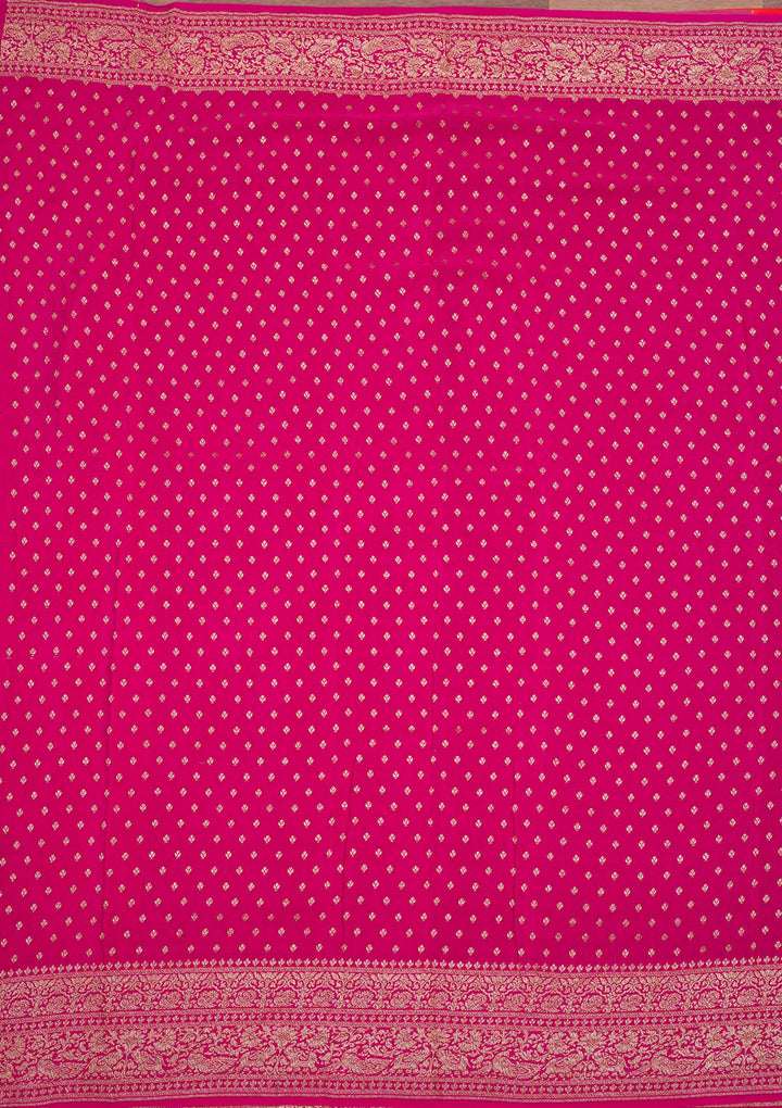 Onion Pink Zariwork Pure Silk Saree