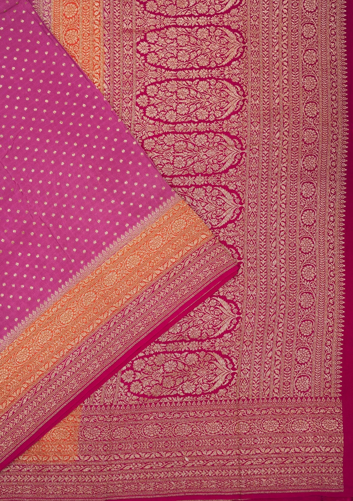 Onion Pink Zariwork Art Silk Saree