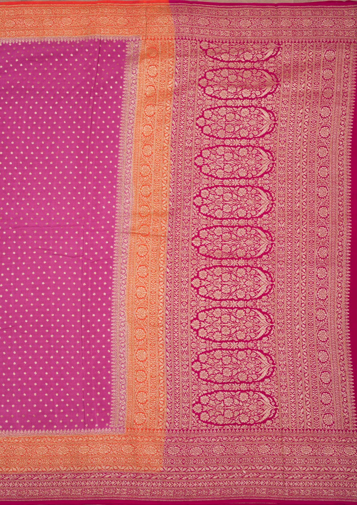 Onion Pink Zariwork Art Silk Saree