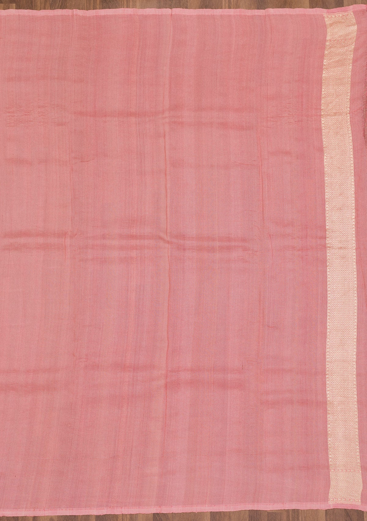 Onion Pink Zariwork Banarasi Saree-Koskii