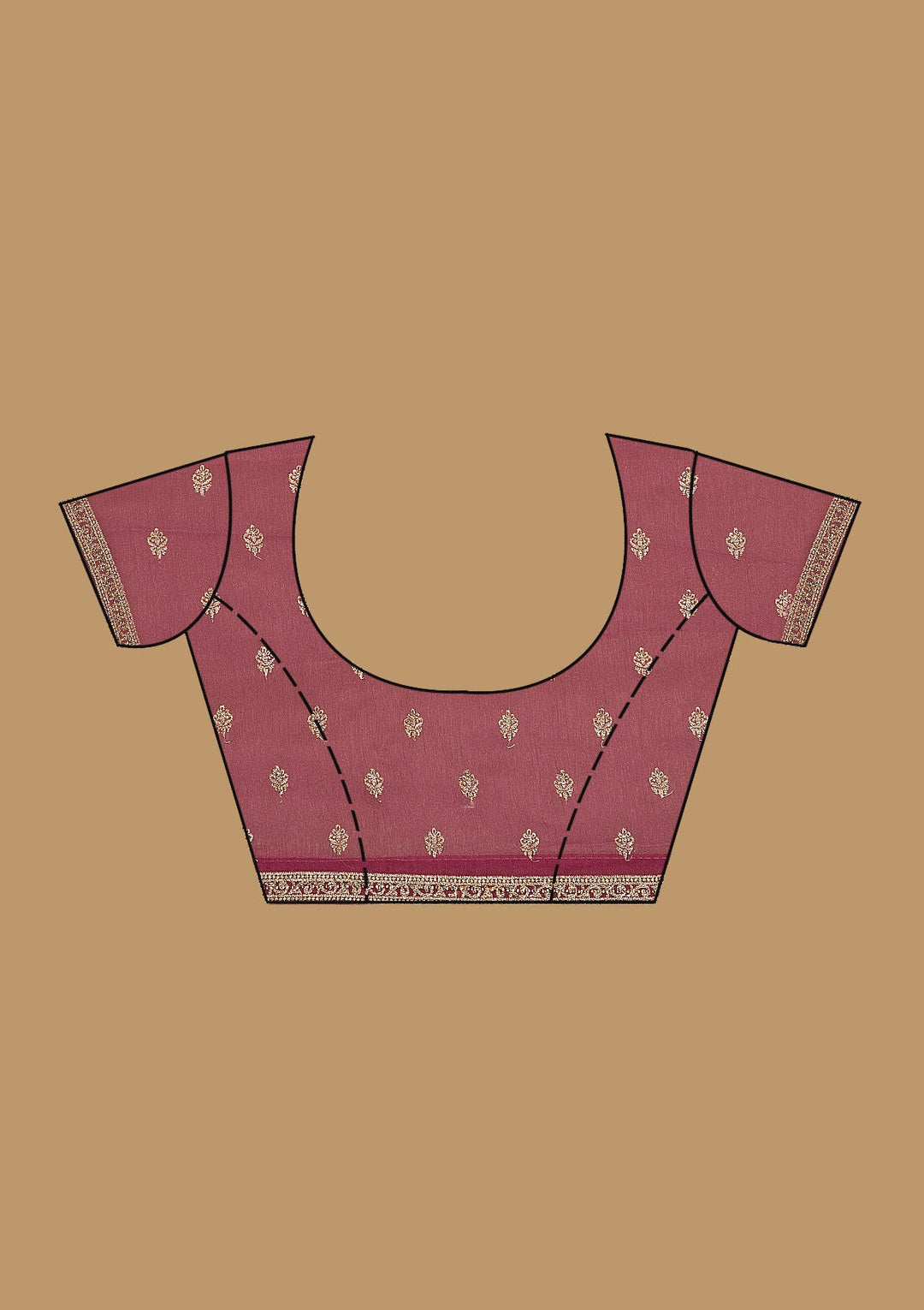 Onion Pink Zariwork Chiffon Saree