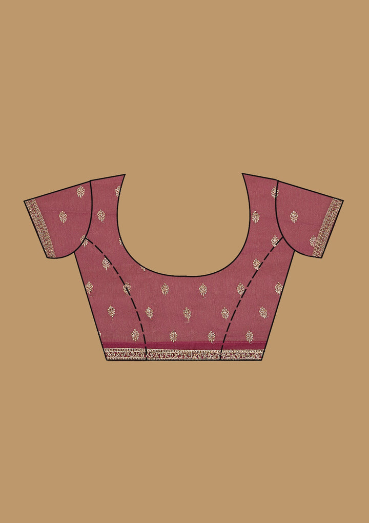 Onion Pink Zariwork Chiffon Saree