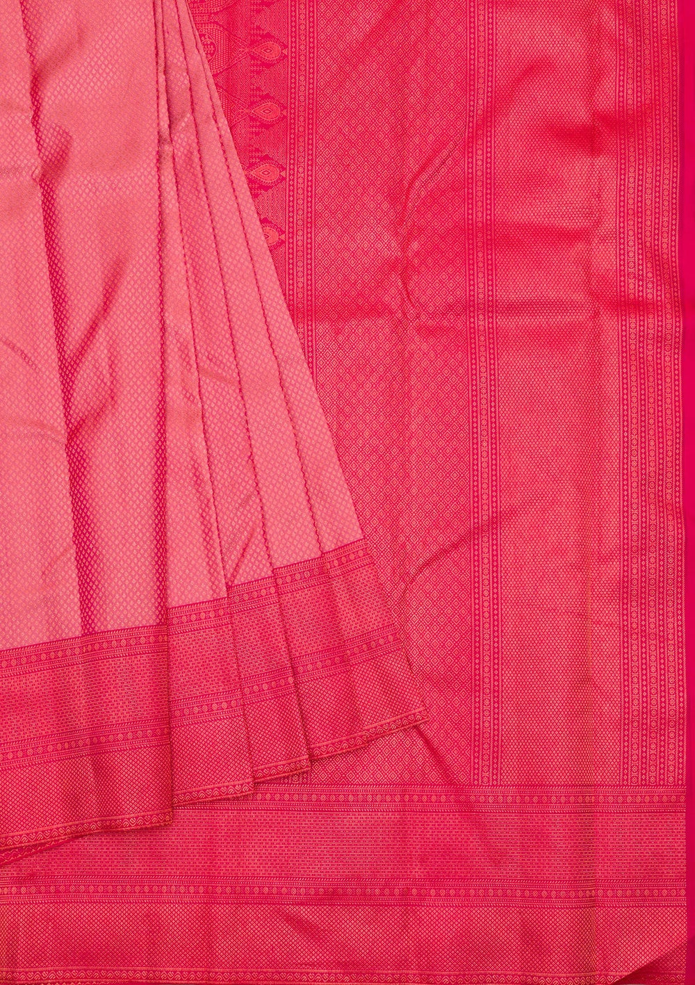 Onion Pink Zariwork Pure Silk Saree-Koskii