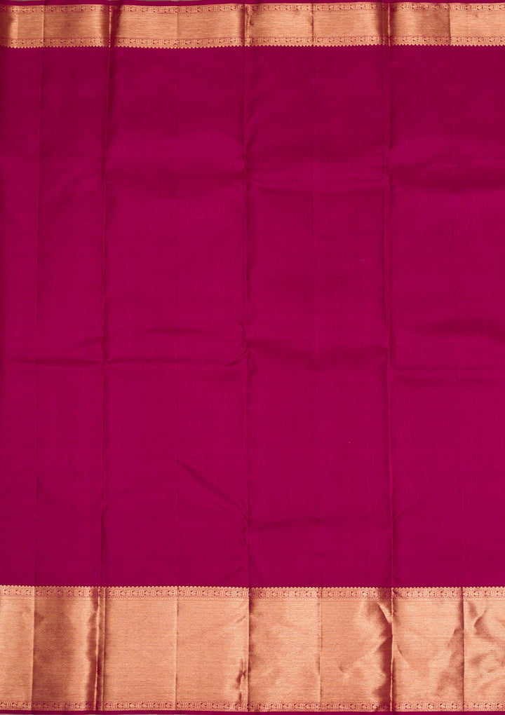 Onion Pink Gold Zariwork Pure Silk Saree - Koskii