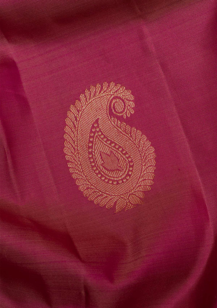 Onion Pink Gold Zariwork Pure Silk Saree - Koskii