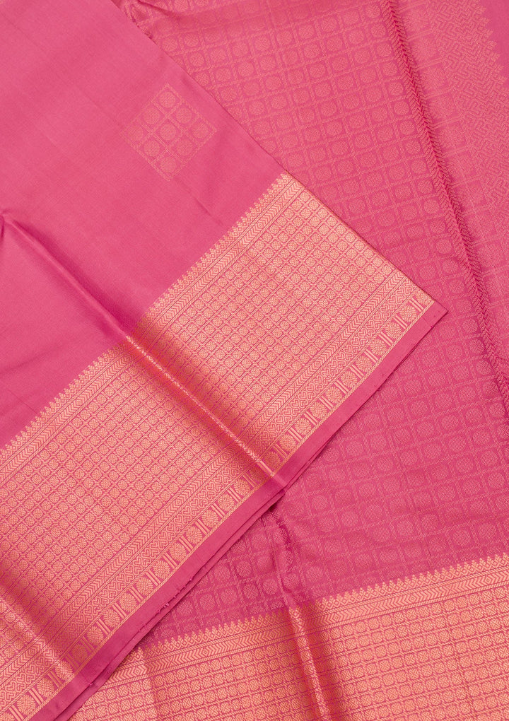 Onion Pink Zariwork Pure Silk Saree-Koskii