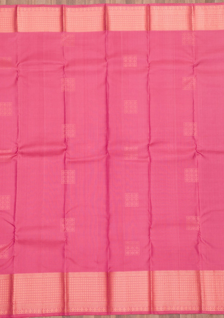 Onion Pink Zariwork Pure Silk Saree-Koskii