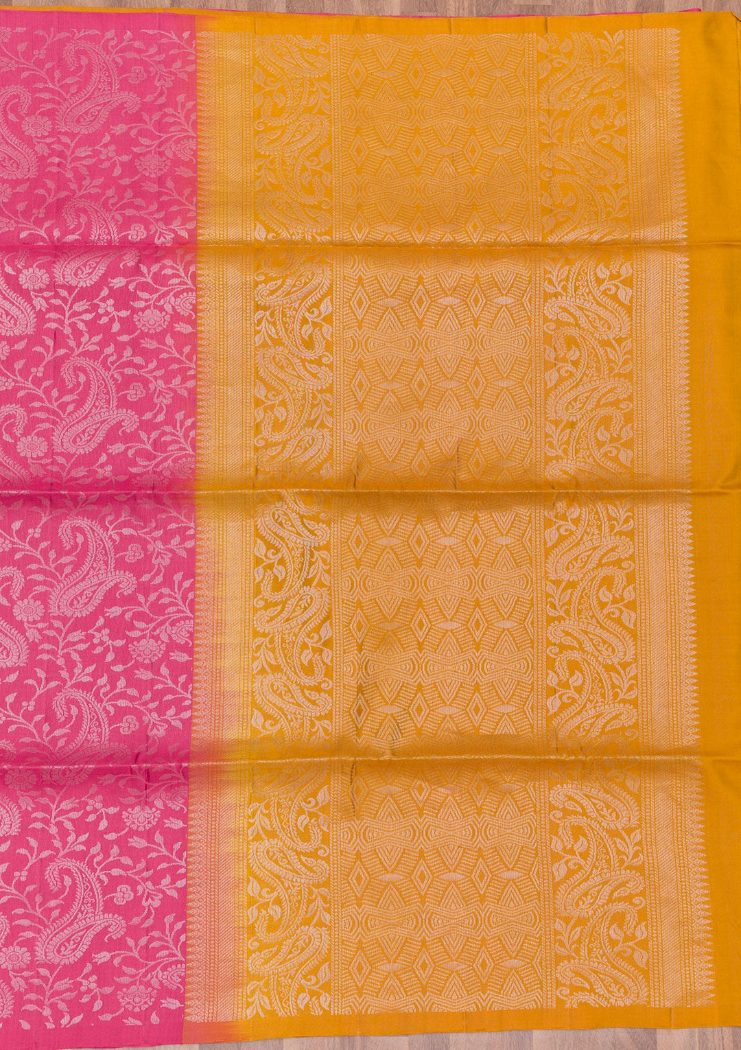 Onion Pink Zariwork Pure Silk Saree-Koskii