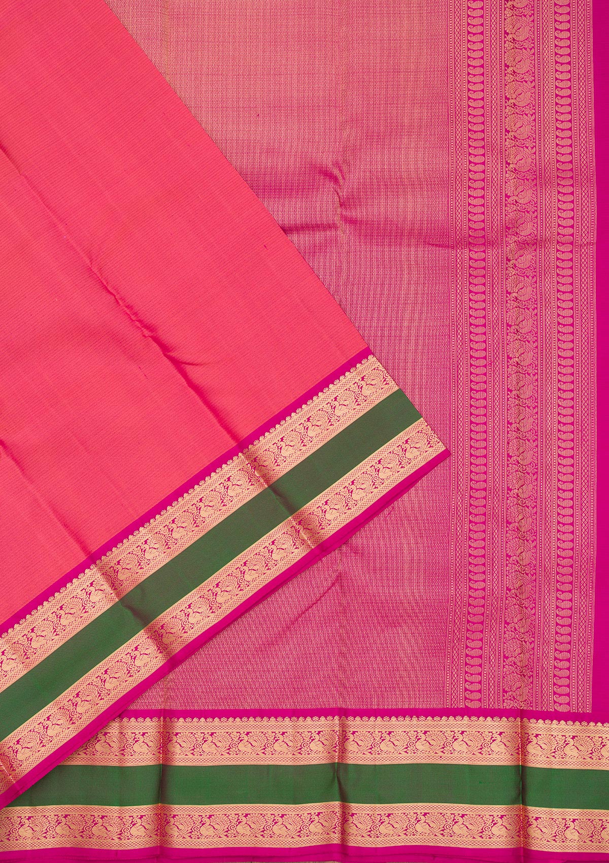 Onion Pink Zariwork Pure Silk Saree-Koskii