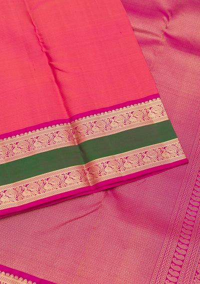 Onion Pink Zariwork Pure Silk Saree-Koskii