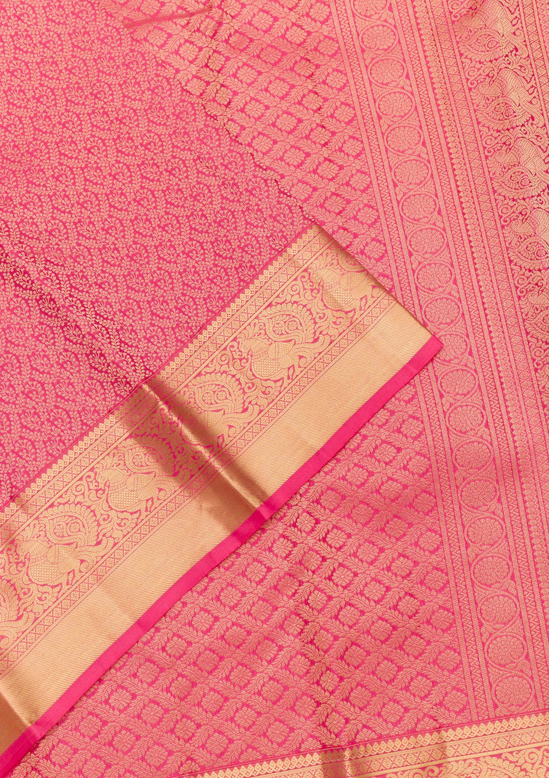 Onion Pink Zariwork Pure Silk Saree-Koskii