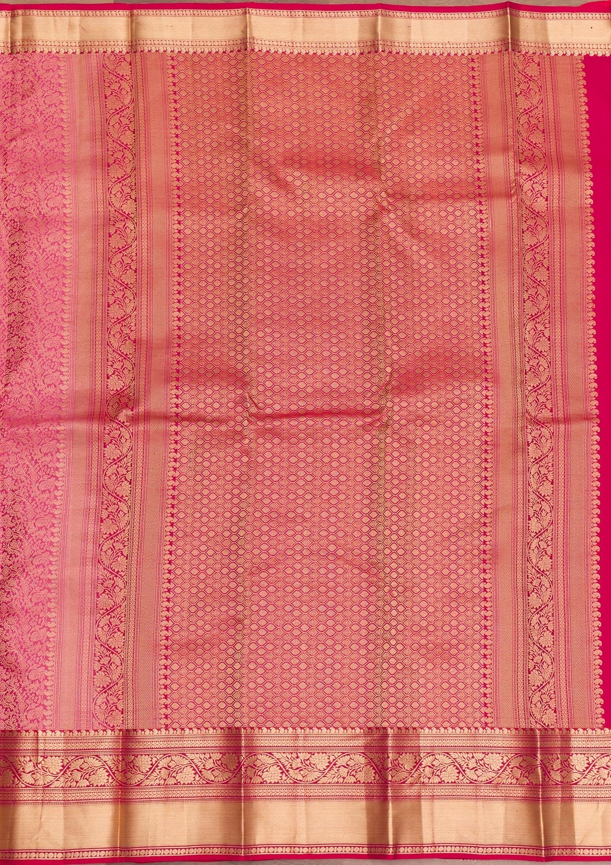 Onion Pink Zariwork Pure Silk Saree-Koskii