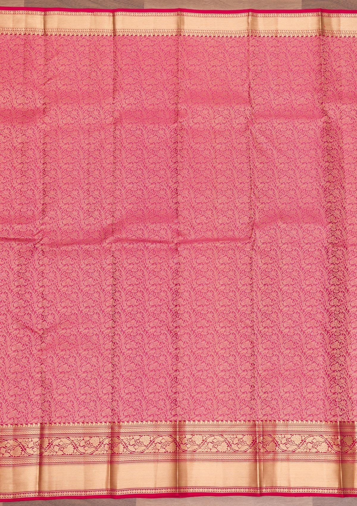 Onion Pink Zariwork Pure Silk Saree-Koskii