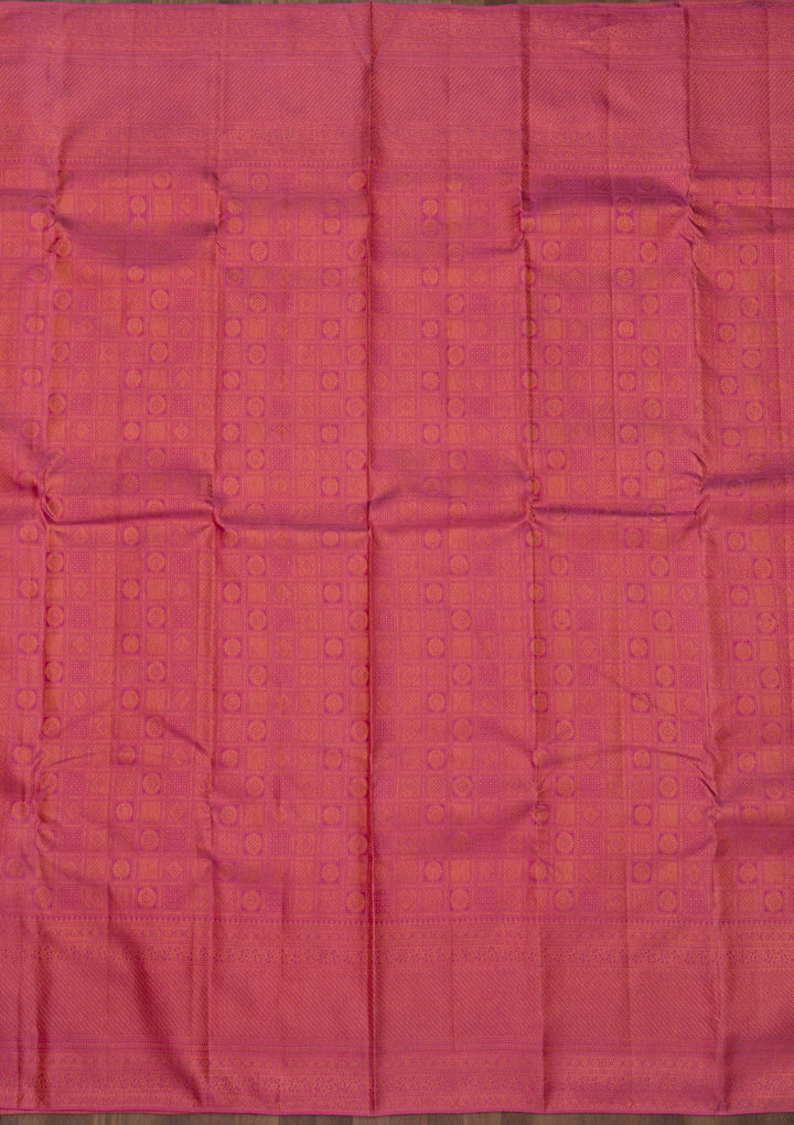 Onion Pink Zariwork Pure Silk Saree-Koskii