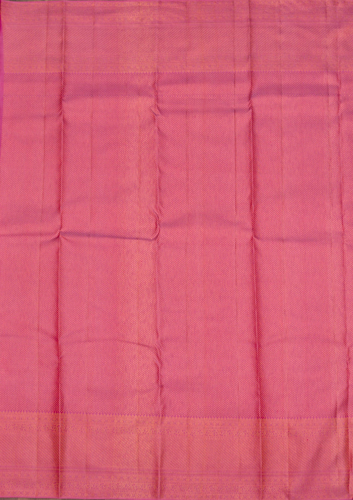 Onion Pink Zariwork Pure Silk Saree-Koskii