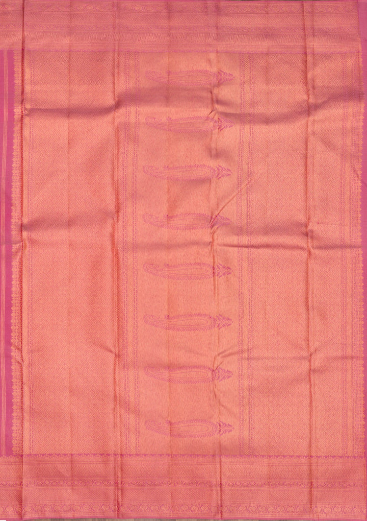Onion Pink Zariwork Pure Silk Saree-Koskii