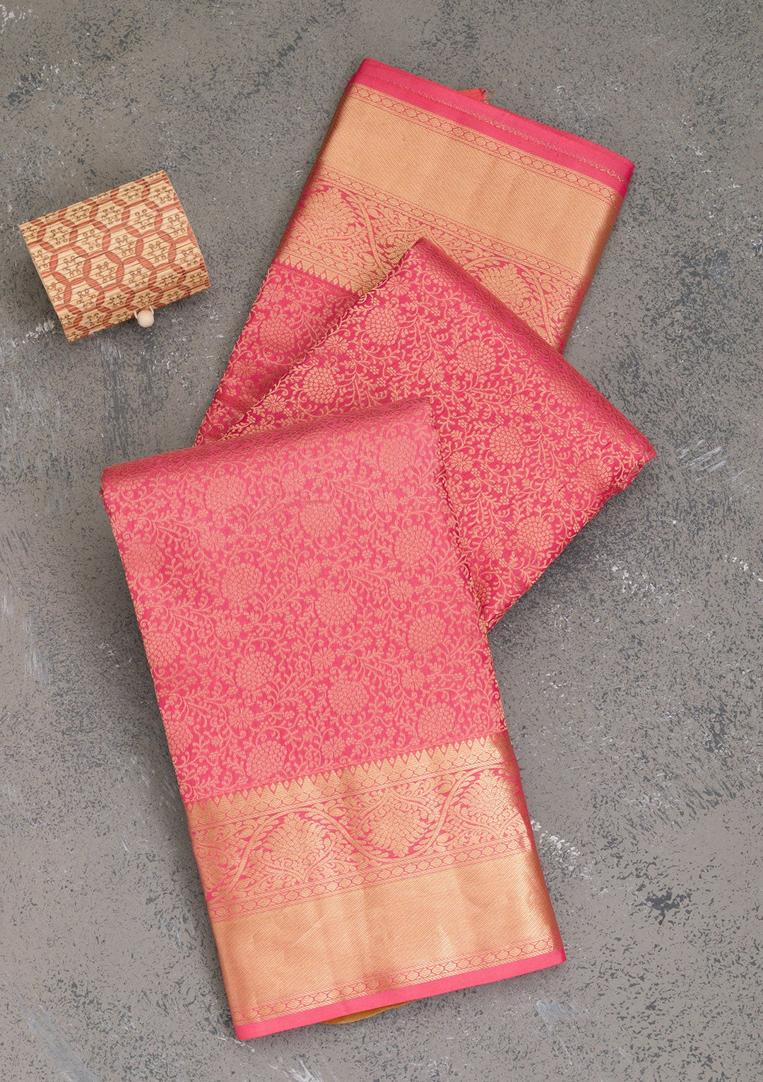 Onion Pink Zariwork Pure Silk Saree-Koskii