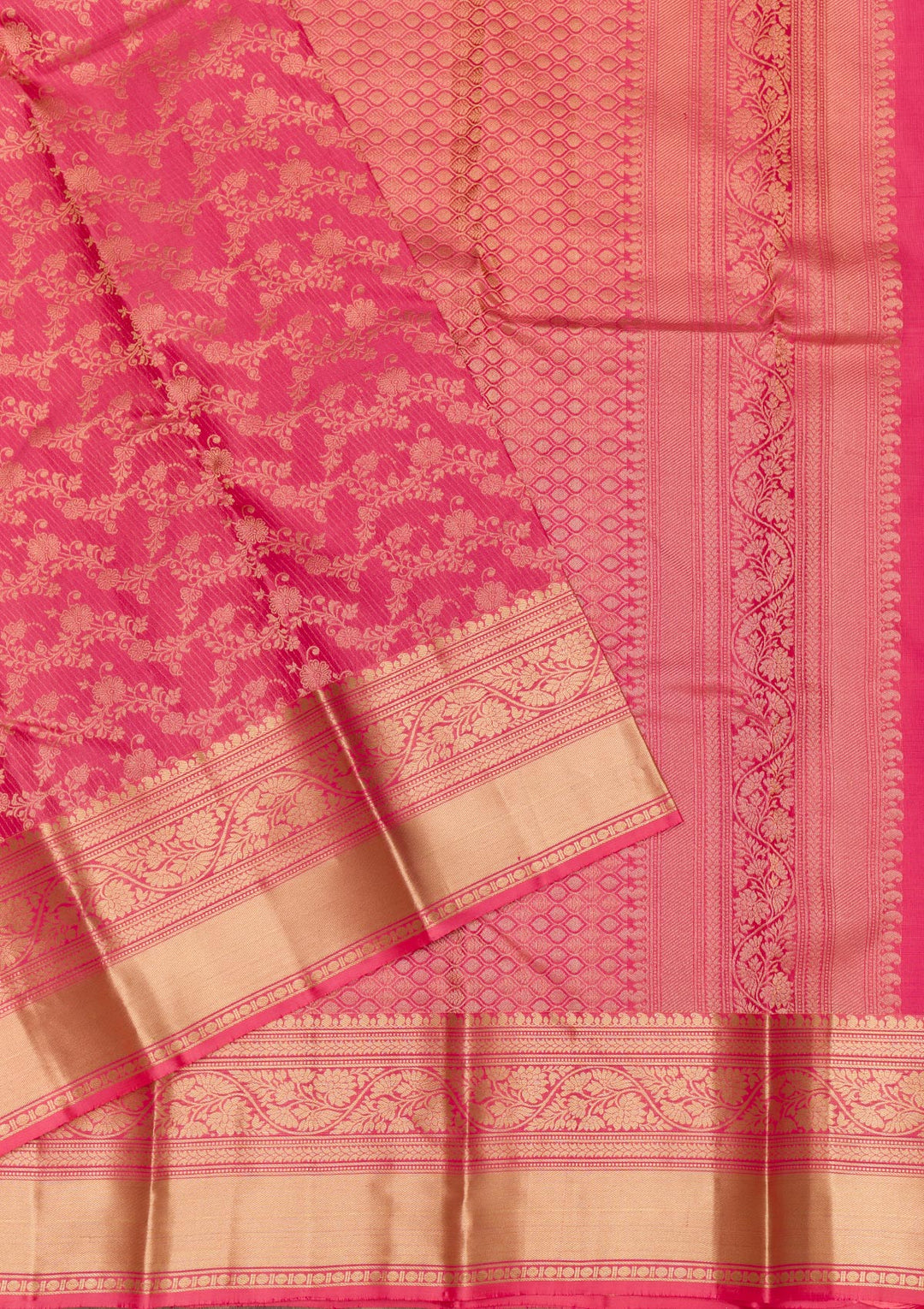 Onion Pink Zariwork Pure Silk Saree-Koskii