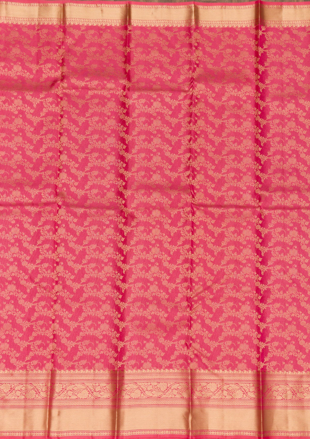Onion Pink Zariwork Pure Silk Saree-Koskii