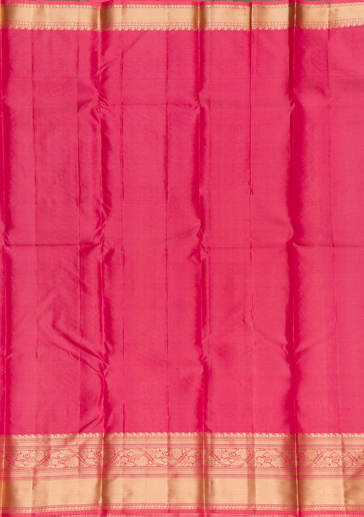 Onion Pink Zariwork Pure Silk Saree-Koskii