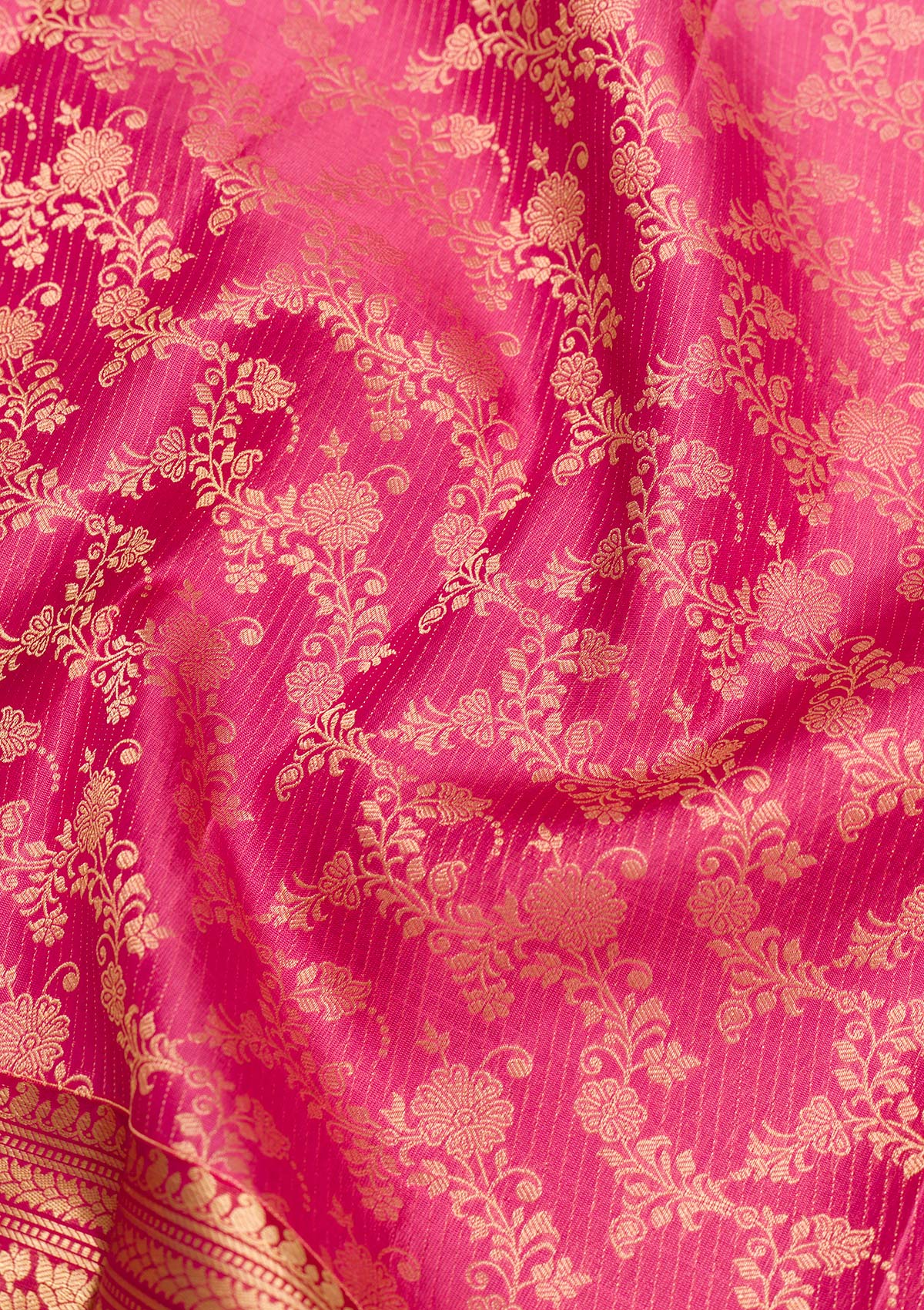 Onion Pink Zariwork Pure Silk Saree-Koskii