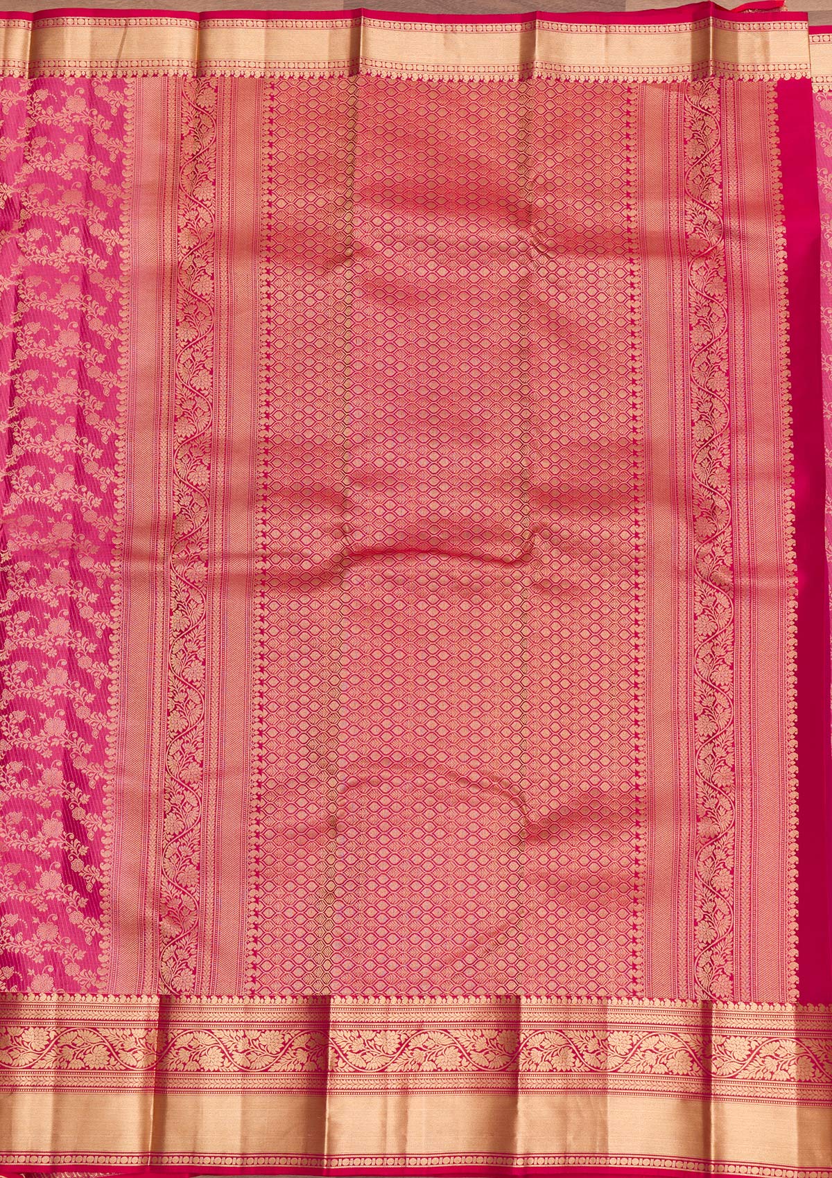 Onion Pink Zariwork Pure Silk Saree-Koskii