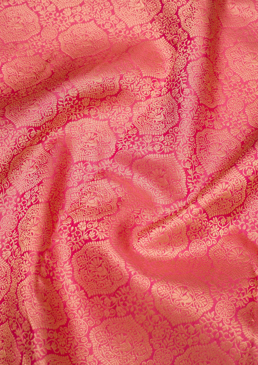 Onion Pink Zariwork Pure Silk Saree-Koskii